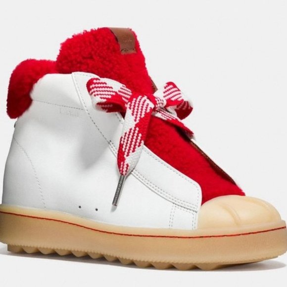 Coach Shearling High Top Sneakers - Picture 1 of 14